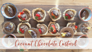 Coconut chocolate custard tartlets